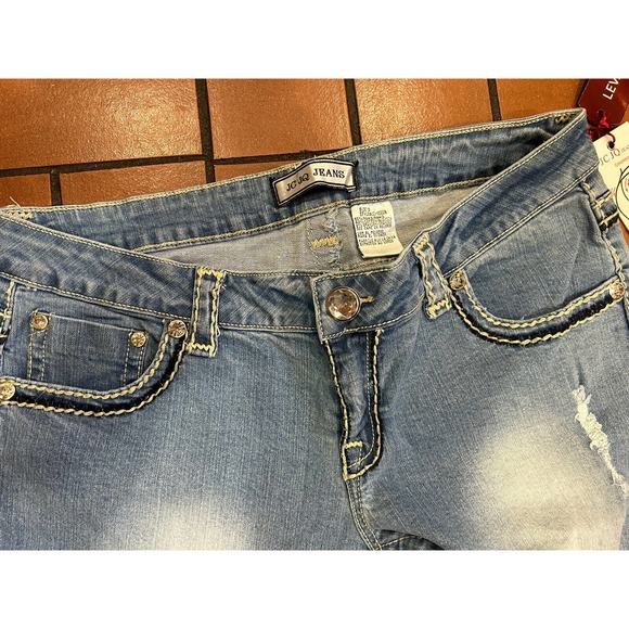 JC &JQ Distressed Straight Leg Jeans Size 13 NWT Y2K - Picture 4 of 11